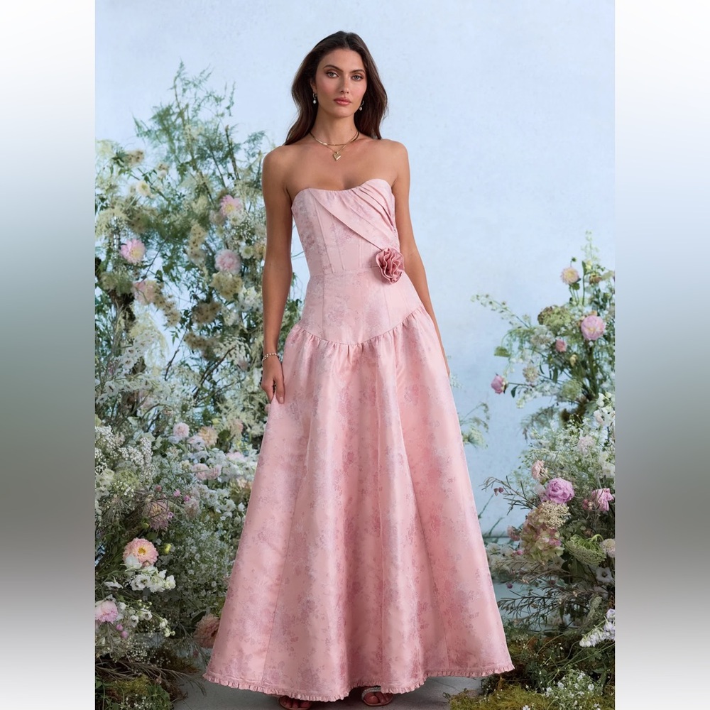 V. Chapman Pink Strapless Maxi Dress